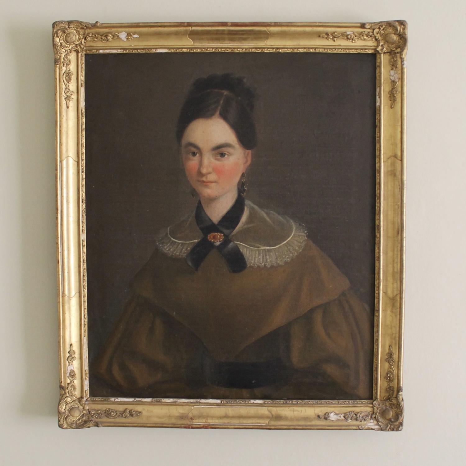 Portrait of A Young Woman In Brown
