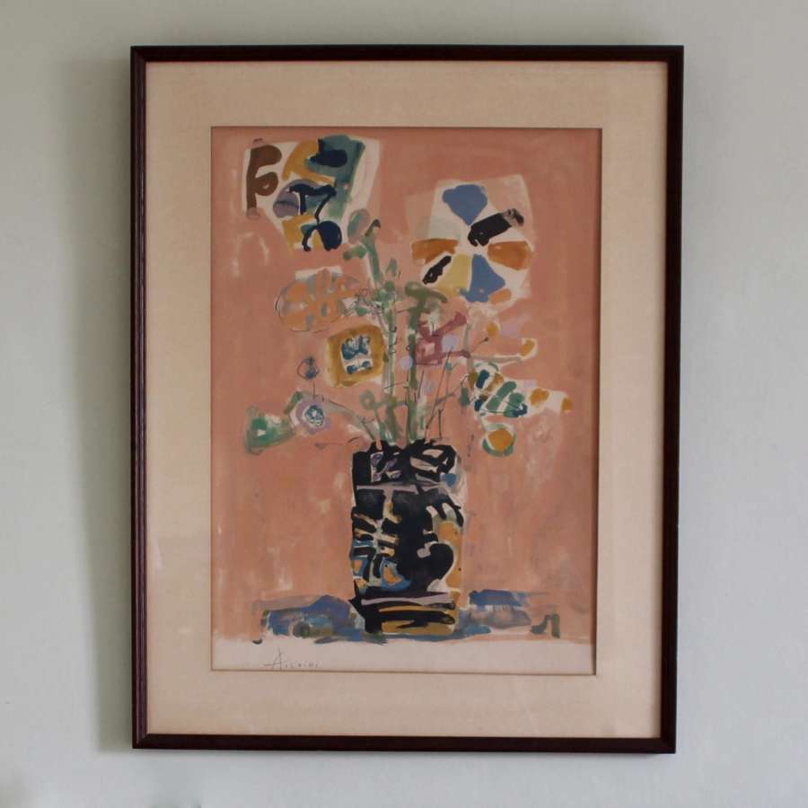 Vase of Flowers Lithograph